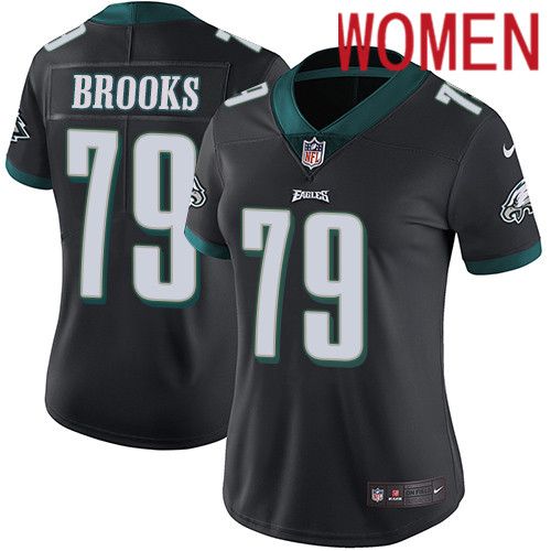 Women Philadelphia Eagles #79 Brandon Brooks Nike Black Vapor Limited NFL Jersey->women nfl jersey->Women Jersey